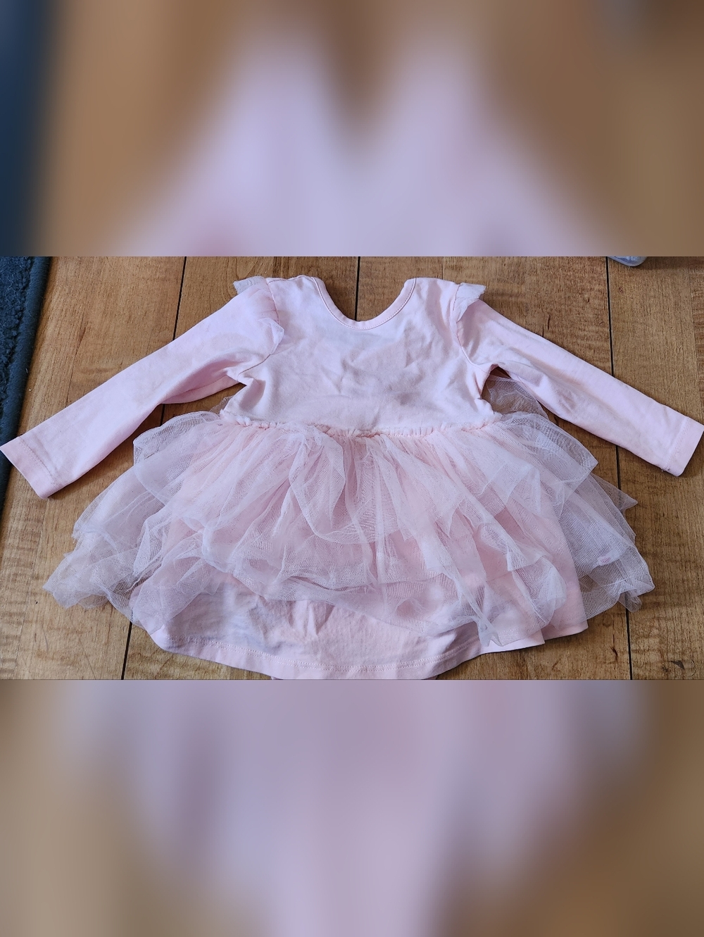 12-18mos Ruffle Butts Light Pink Long-Sleeve Tulle Tutu Dress